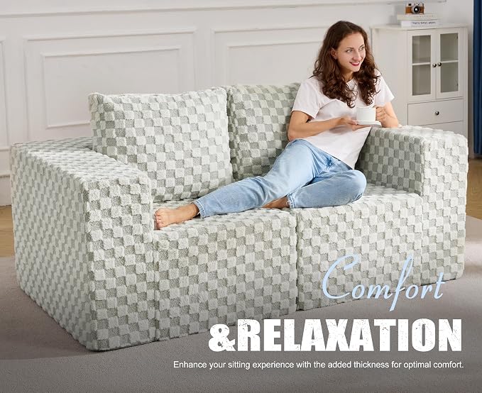 Modular Sectional Sofa 2 Seater Loveseat Modular Couch - Image 3