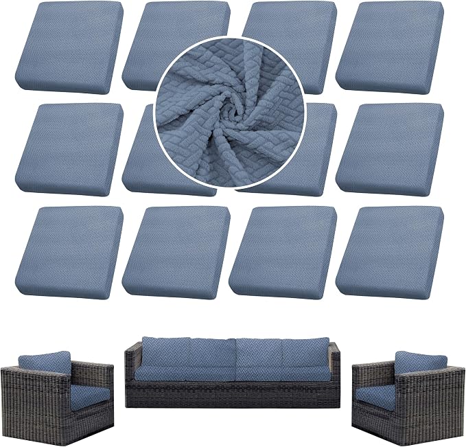 Outdoor Cushion Covers Set, Replacement by SUKAIKEQA