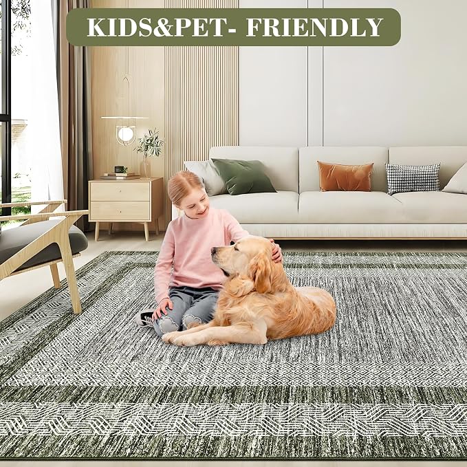 Washable 2.5x10 Kitchen Runner Rug, Easy Clean Geometri Rugs - Image 7