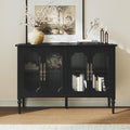 Vintage Buffet Sideboard with 4 Glass Doors, Deractive Crezada by MOIANJI