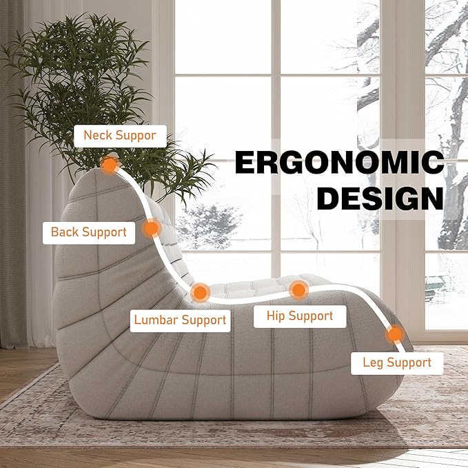 YVDNHP Big Bean Bag Chairs for Adults, 3 Seater Large Bean Bag Chair Sofa - Image 5