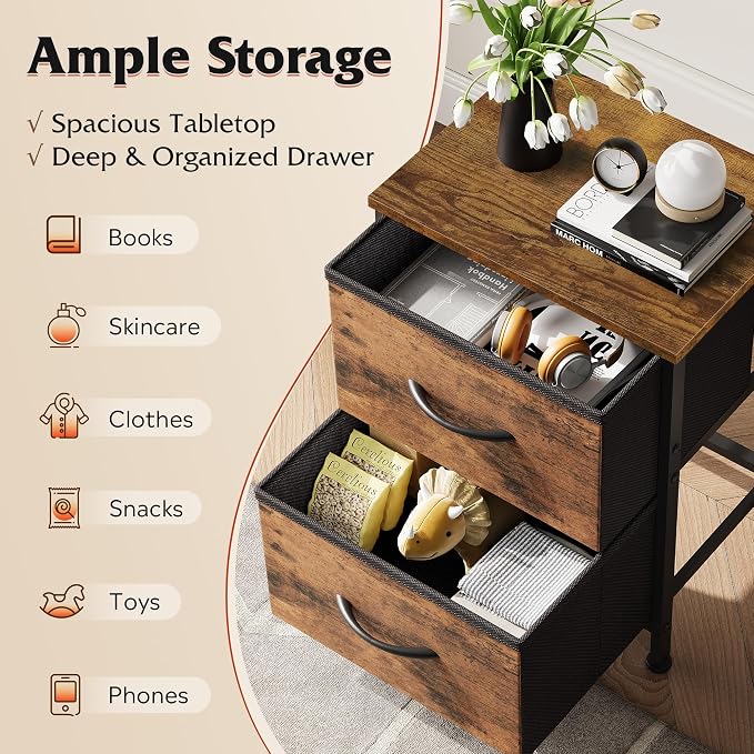 WLIVE Night Stand, Small Dresser - Image 4