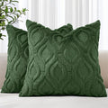 decorUhome Throw Pillow Covers 20x20 Inch Set of 2, Soft Plush Faux Wool Forest by decorUhome