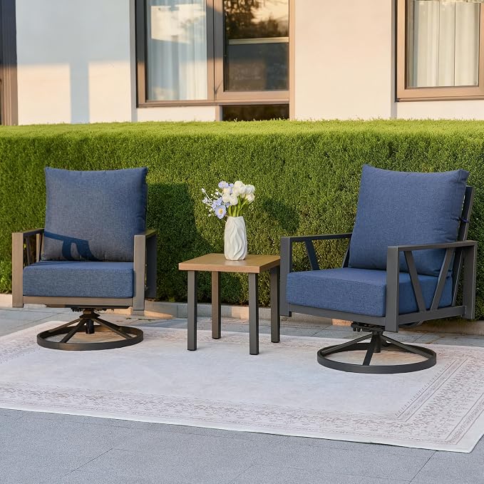 Outdoor Patio Swivel Rocking Chairs Set, Patio Porch Furniture - Image 8