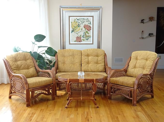 Malibu Lounge Loveseat Sofa Natural Rattan Wicker Handmade Design - Image 7
