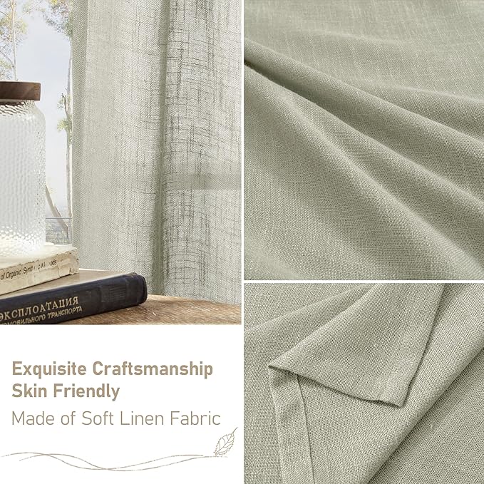 LAMIT 45 Inch Length Linen Curtains - Image 6