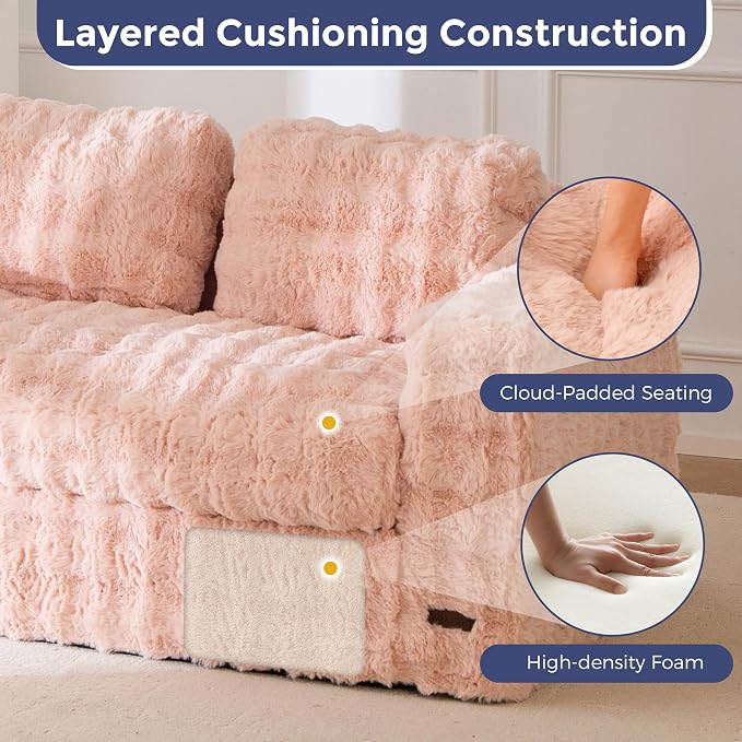 MAXYOYO Loveseat Sofa for Living Room, Small Sofa Couch Tufted Boneless Couch - Image 6