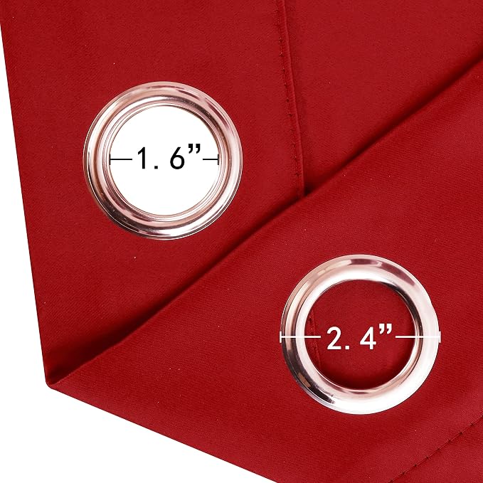 LEMOMO Blackout Curtains 52 x 95 inch/Bright Red Curtains Set of 2 - Image 6