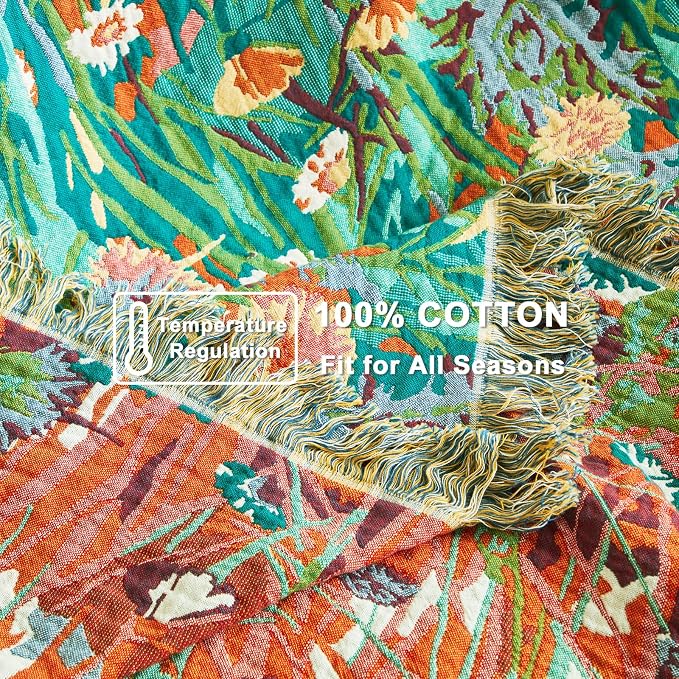 LUTBM Boho Throw Blanket for Couch Sofa Chair Cotton Summer Breathable Blankets - Image 6