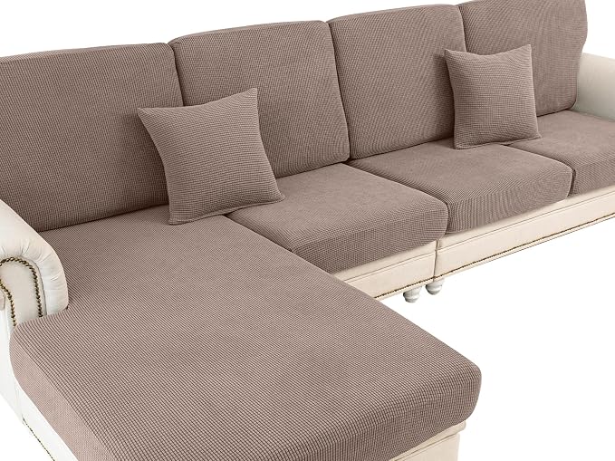 Couch Cushion Cover Chaise Lounge Cover Washable Separate Seat Chaise Couch by LA+MEACK