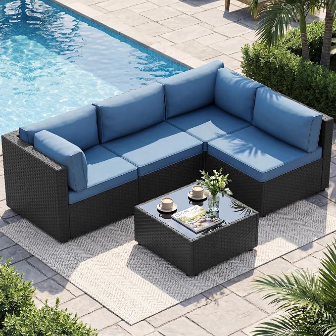 5 Piece Outdoor Patio Furniture Set, All Weather Conversation Set by Shintenchi%7CFurnitureMadeforRealLife