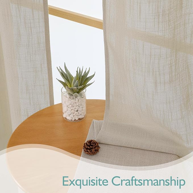 Chyhomenyc Semi Sheer Curtains 63 Inch Length 2 Panels - Image 6