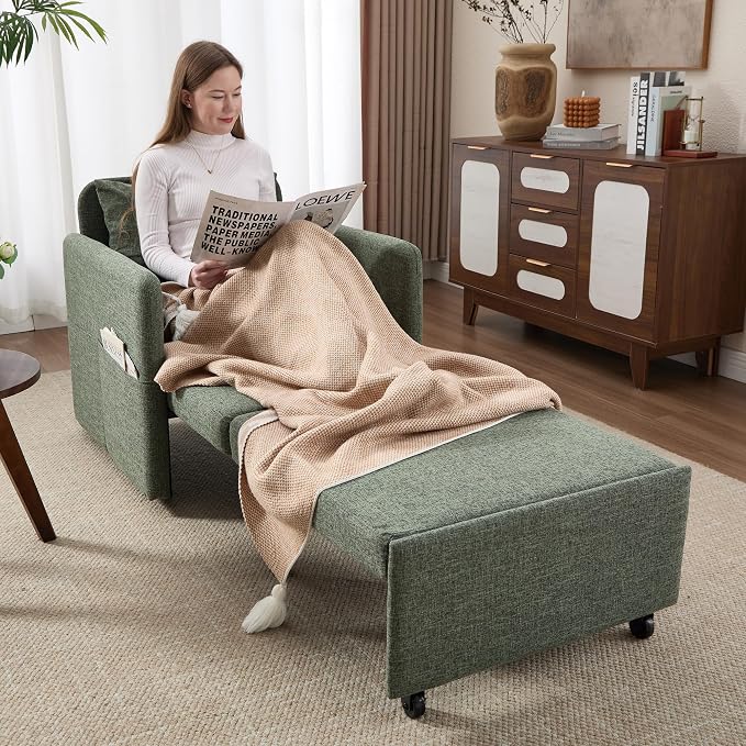 Iroomy 5-Level Adjustable Convertible Sleeper Chair Set of 2, 3-in-1 87'' Long - Image 10