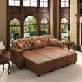 KEIKI 83" Faux Leather Chesterfield Sofa by KEIKI