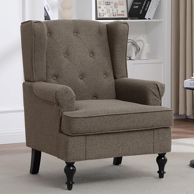 Accent Chair for Living Room, Mid Century Modern Upholstered Armchair, Wingback by choairy