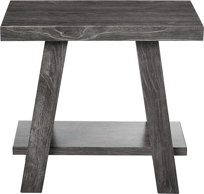 Roundhill Furniture Athens Contemporary Wood Shelf Side Table - Image 3