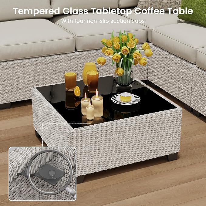 olimix 8 Piece Outdoor Patio Furniture Set, Outdoor Sectional Furniture - Image 5