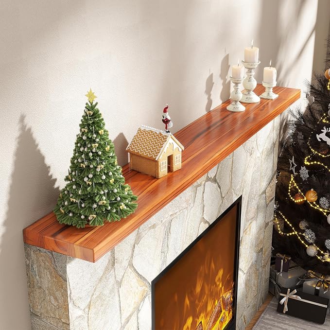 55" Solid Teak Floating Wall Shelf - Image 2