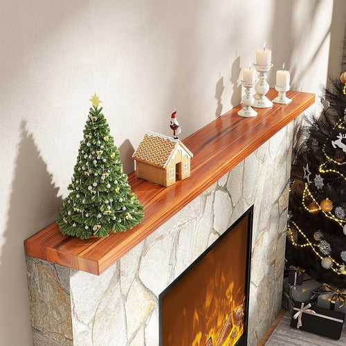 55" Solid Teak Floating Wall Shelf - Image 2