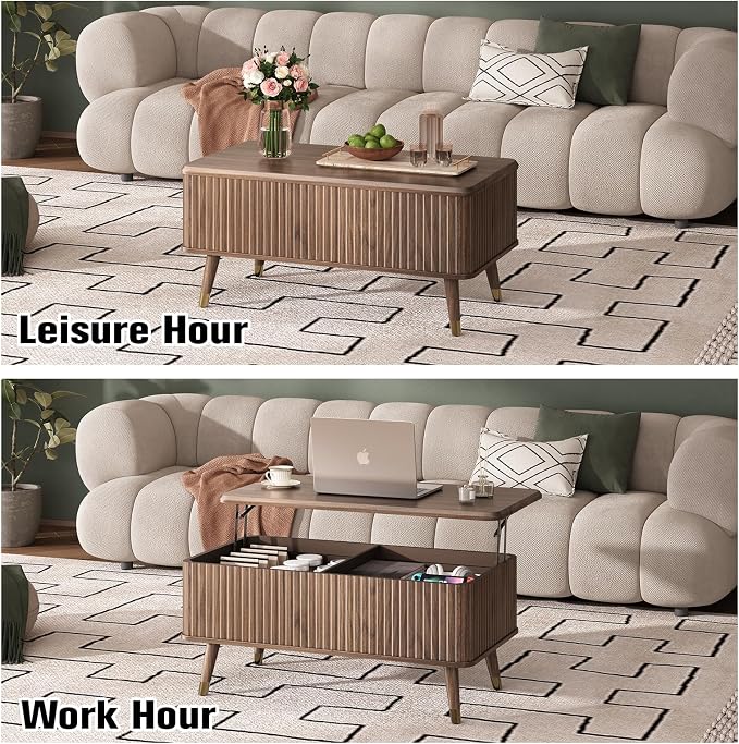 SULIVES Lift Top Coffee Table - Image 5
