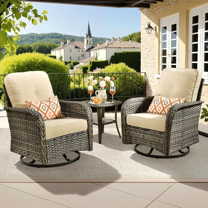 ovios 3-Piece Patio Furniture Set, Outdoor Wicker Sofa by OVIOS