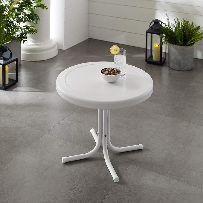 Crosley Furniture Griffith Weather Resistant Retro Metal Outdoor Side Table - Image 4