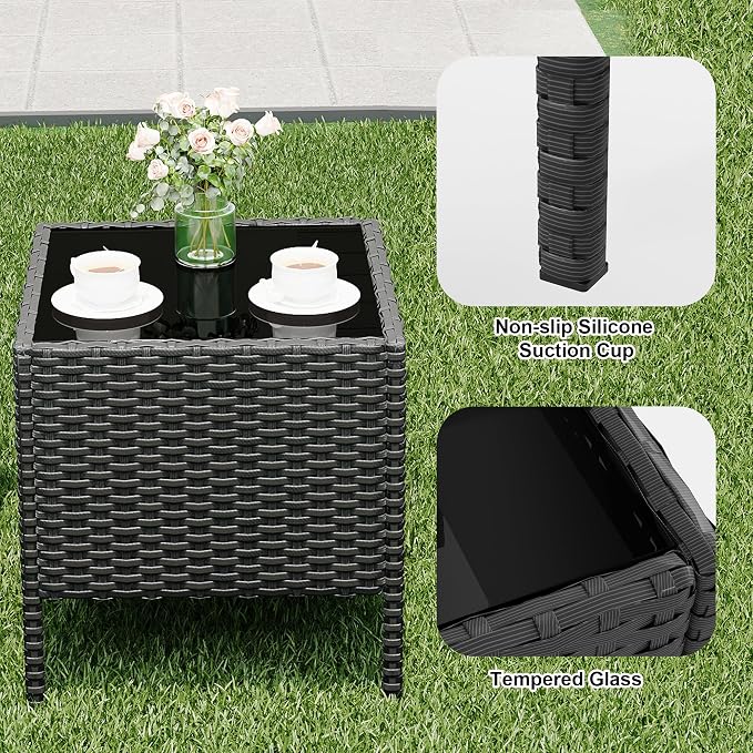 GarveeLife 3 Piece Patio Furniture Set, Rattan Outdoor Furniture - Image 5