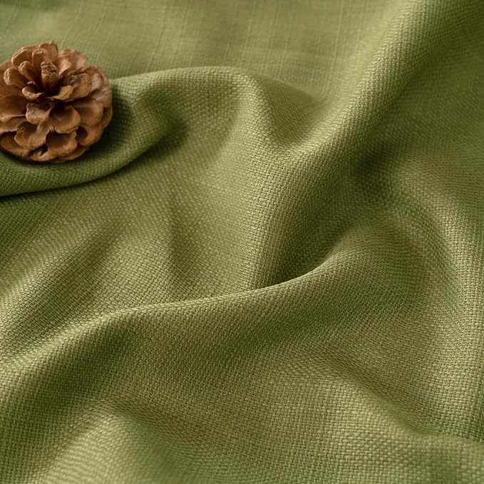 LAMIT Moss Green Linen Curtains 72 inches Long - Image 3