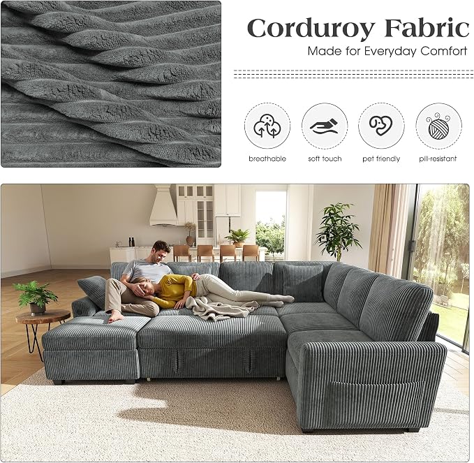 Ihanherry 7-Seater Large Sectional Sofa Bed - Image 4