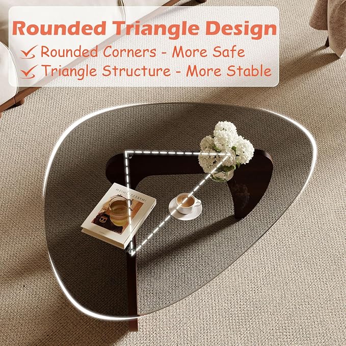 Modern Coffee Table for Living Room and Small Spaces, 35.6" x 25.4" x 15.8" - Image 6