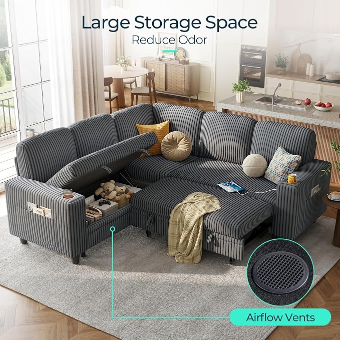 LINSY HOME Sectional Sleeper Sofa - Image 4