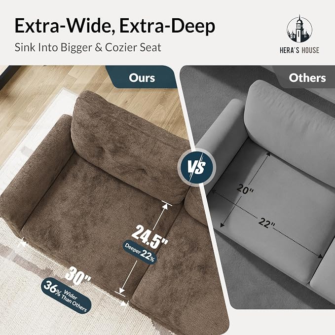 HERA'S HOUSE 2 Pieces Modular Sectional Sofa Sets, Oversized Couch Set - Image 4