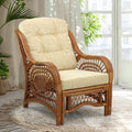 Malibu Lounge Living Accent Armchair Natural Rattan Wicker Handmade Design by Wickerix
