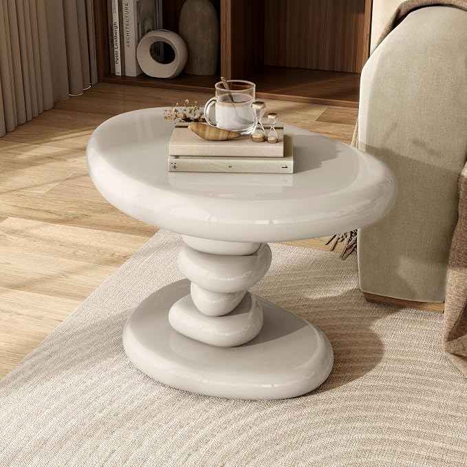 24/7 Shop at Home Kavren Modern 22-inch Oval Glossy Pedestal End Table - Image 3
