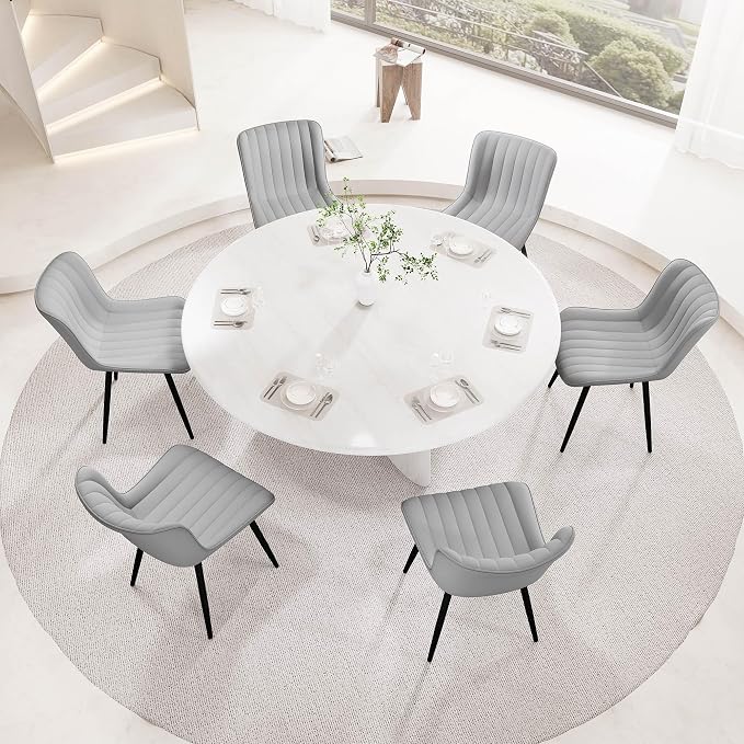 YOUNUOKE Mid-Century Modern Dining Chairs Set of 2, Armless Accent Chair - Image 6
