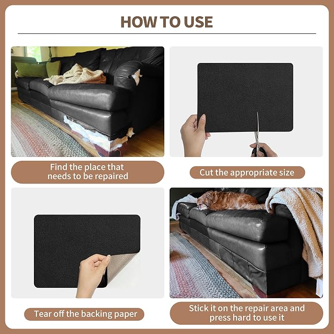 ONine Leather Repair Patch, Self-Adhesive Couch Patch，Multicolor Available - Image 6