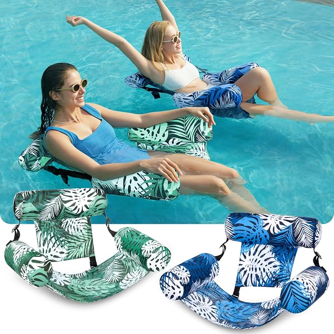 SLOOSH Inflatable Pool Floats Adult, 2 Packs Floating Lounge Chairs, Blow up - Image 2