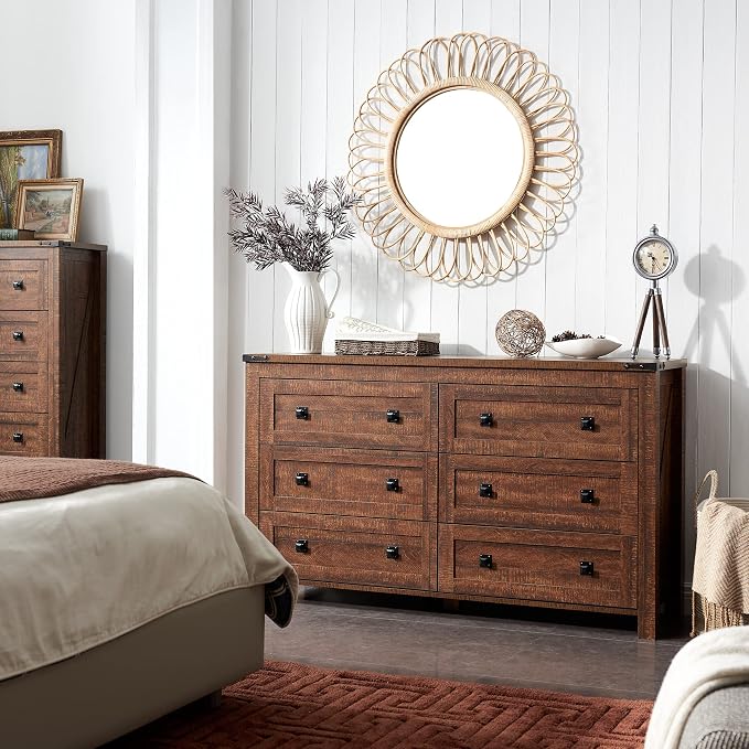 T4TREAM Farmhouse 6 Drawers Dresser - Image 7