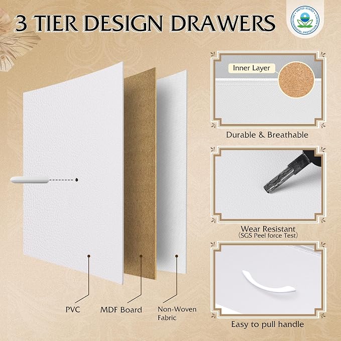 WLIVE 75.5'' White Dresser for Bedroom, TV Stand for 85, 65 Inch TV, 12 Drawer - Image 7
