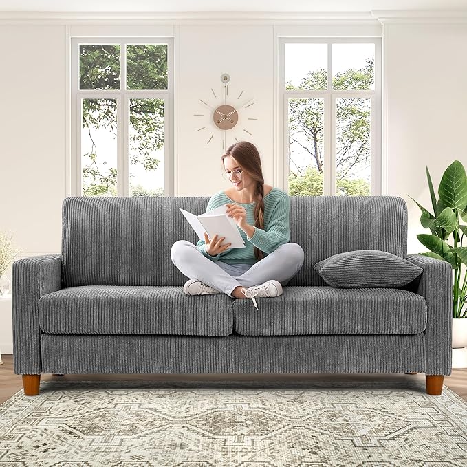 Kidirect 70in U Shaped Couch, Modular Sofa No Tool Assembly, Comfy Sectional - Image 3