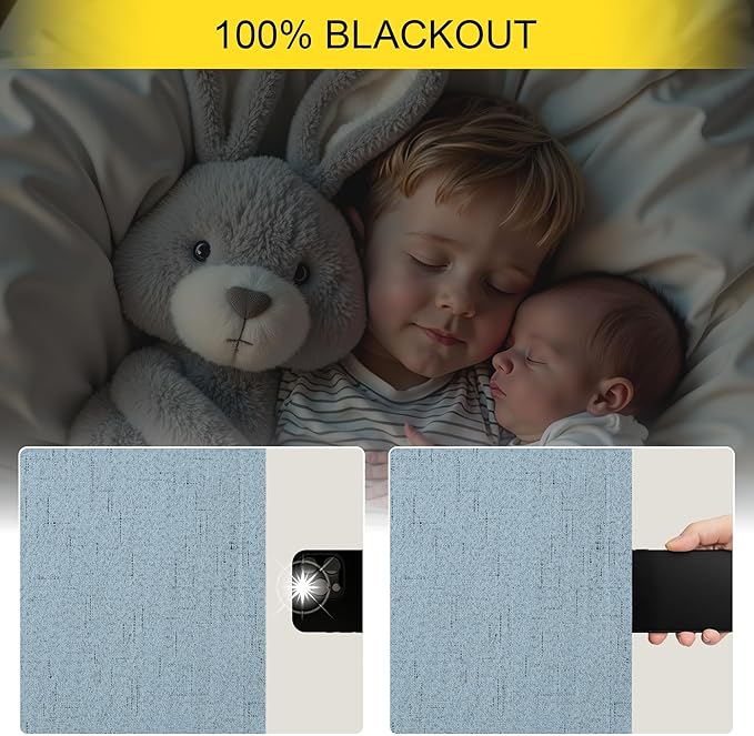 Light Blue Room Darkening Curtains - Image 3