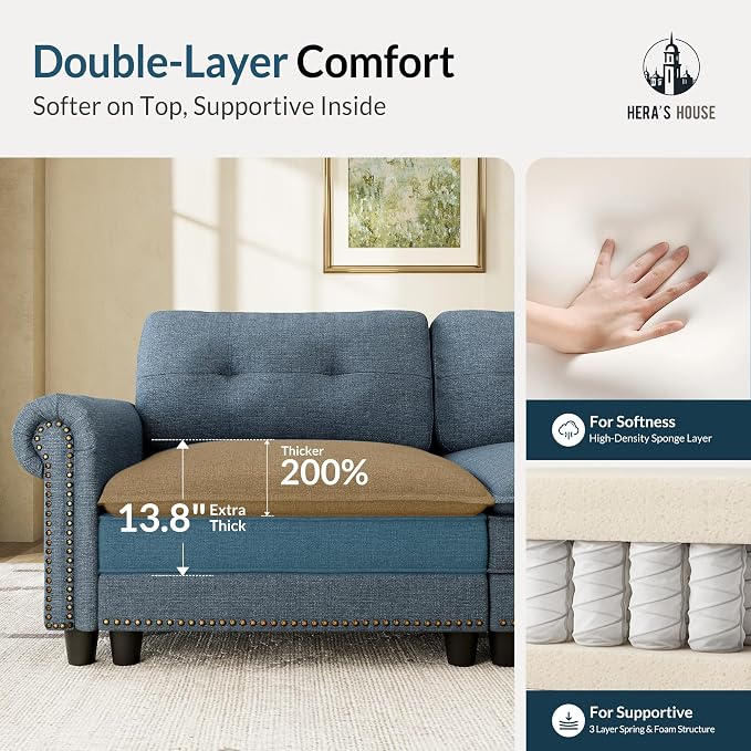 HERA'S HOUSE 3 Pieces Modular Sectional Sofa Sets, Oversized Couch Set - Image 5