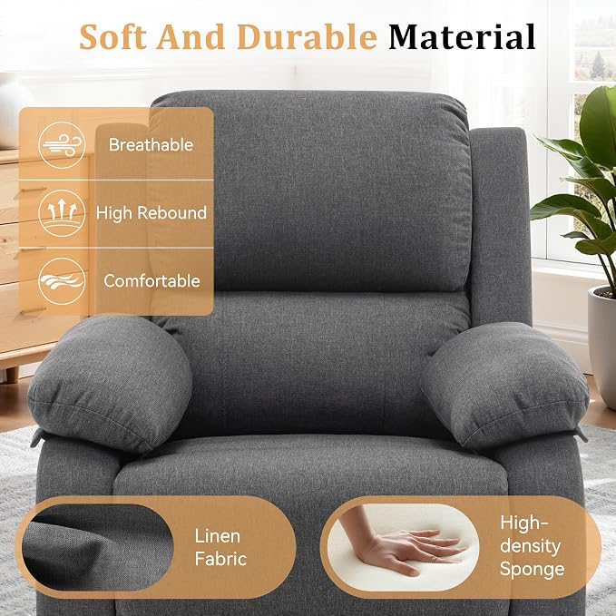 Korser Recliner Chair, 360 Swivel Rocker Chair - Image 7