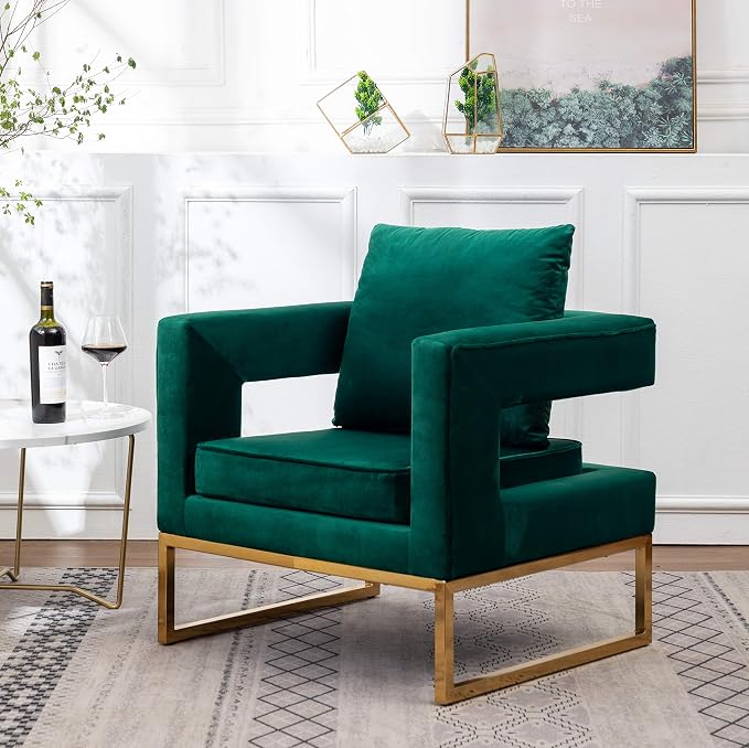 Roundhill Furniture Lenola Upholstered Accent Arm Chair - Image 2