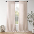 Nanspring Natural White Linen Curtains 102 Inches Long by Nanspring