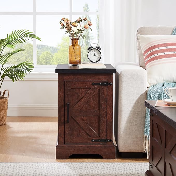 24" H Farmhouse End Table, Rustic Wood Sofa Side Table - Image 5