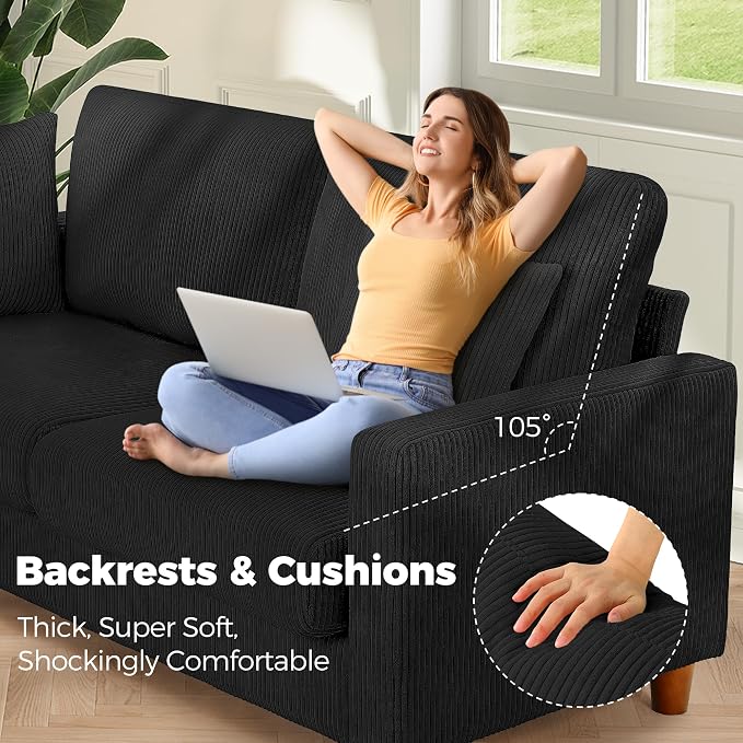 Kidirect 70in U Shaped Couch, Modular Sofa No Tool Assembly, Comfy Sectional - Image 8