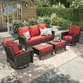 HERA'S HOUSE High Back Swivel Patio Furniture Set by HERASHOUSE