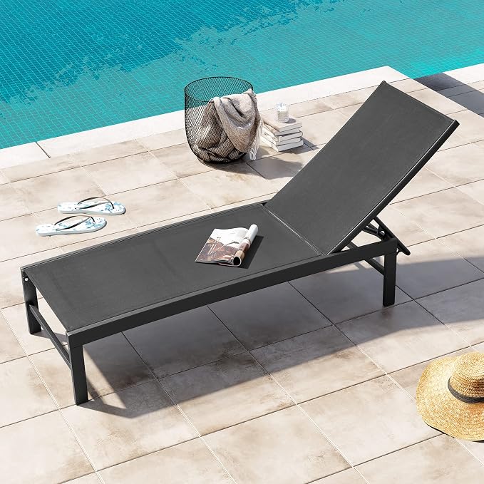 Crestlive Products Outdoor Lounge Chairs, Aluminum Pool Chaise Lounge Chairs - Image 2
