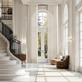 Cream Beige Linen Curtains 132 Inch Length by Nanspring
